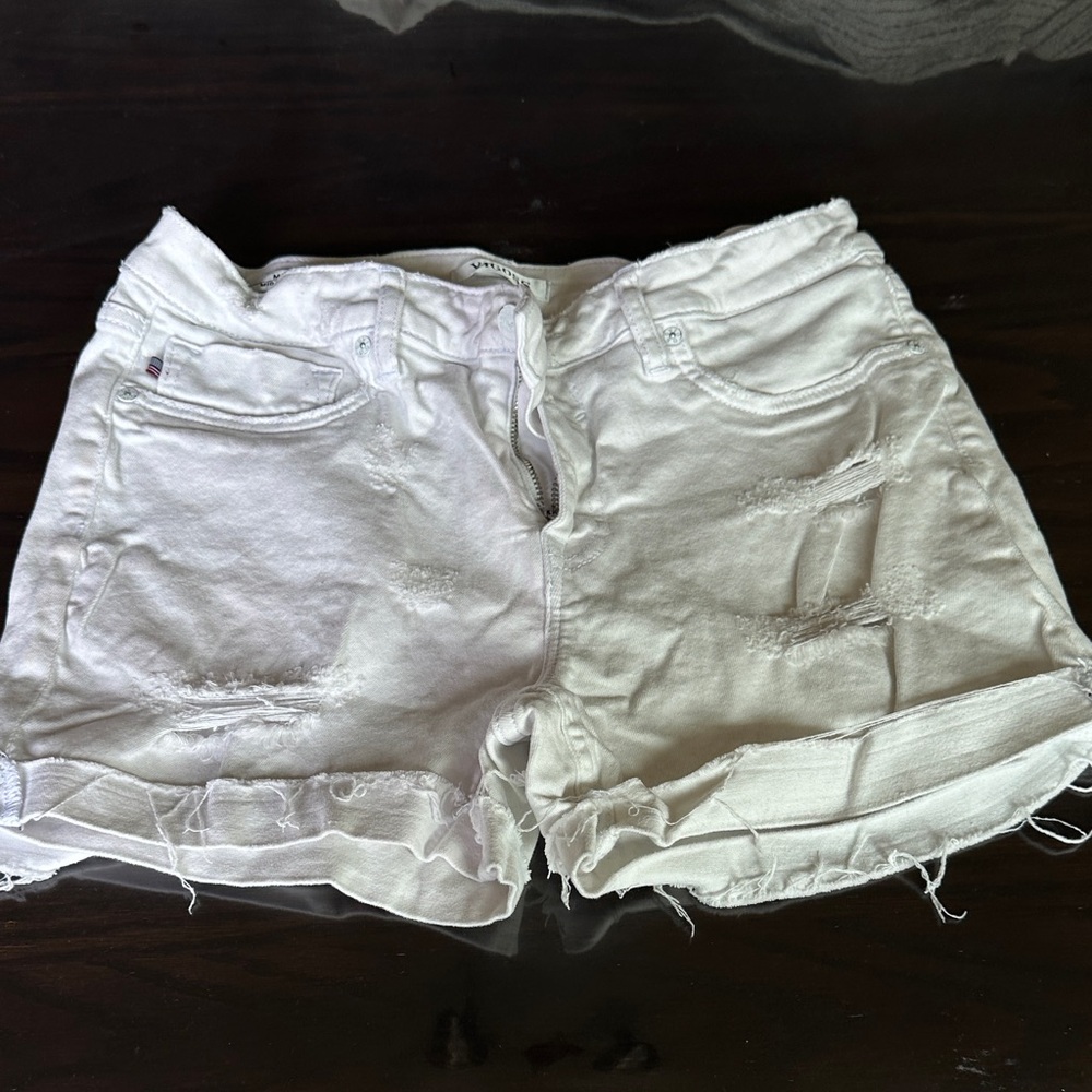 Vigoss Bright White Ripped Jean Shorts